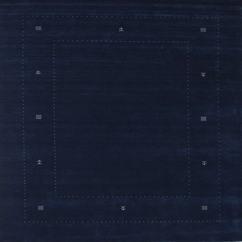 Tapis contemporain brun, Carré 6 pi