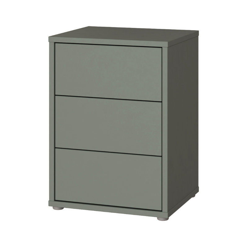 Chadwic Modern minimalistic bedside table with 3 drawers, engineered wood, night blue, 49.8 cm W x 68.7 cm H x 41.5 cm D