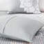 Courtepointe grise / pêche 6 pièces, double / grand, coton imprimé, chaleur réversible, floral, 3 pièces de coussins brodés en coton, gris / pêche, design, décoration élégante-119449065-119449068