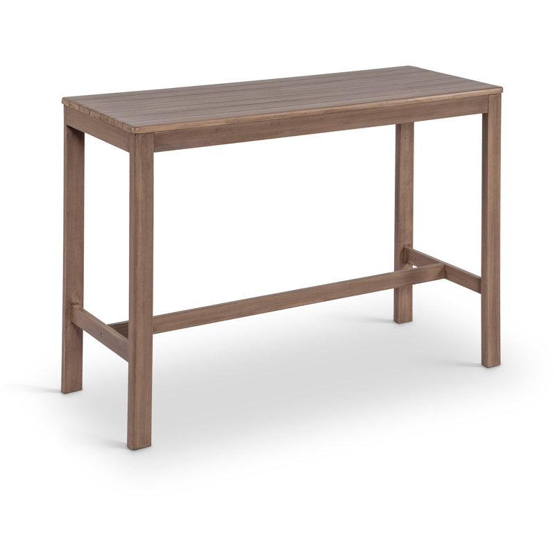 Glenmore Acacia Wood Outdoor Patio Rectangle Bar Table with Protective Cover Included