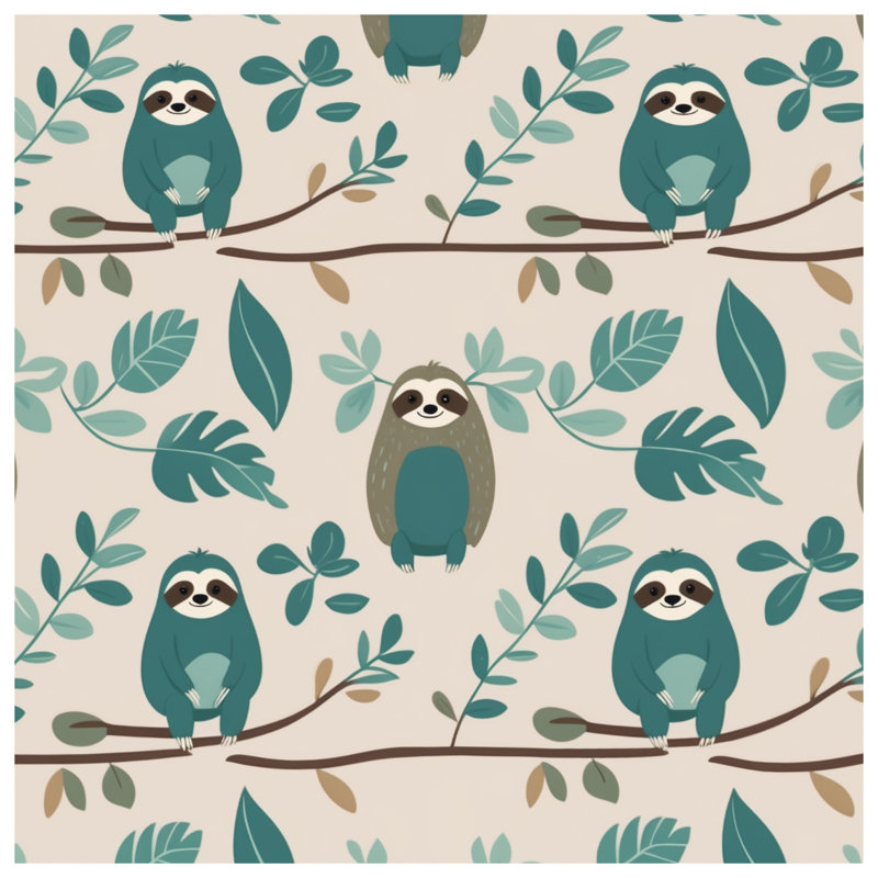 Édredon Sloth Leaf Illustration, Grand lit
