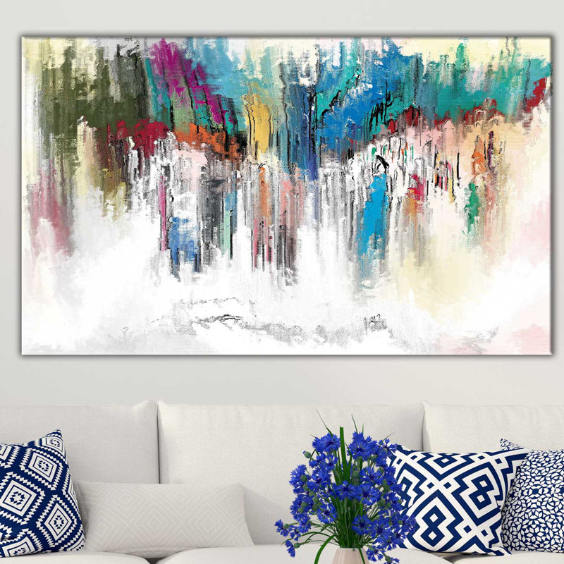 « linear », reproduction de peinture à l’acrylique sur toile tendue, H 28 po x l 48 po x P 1,5 po