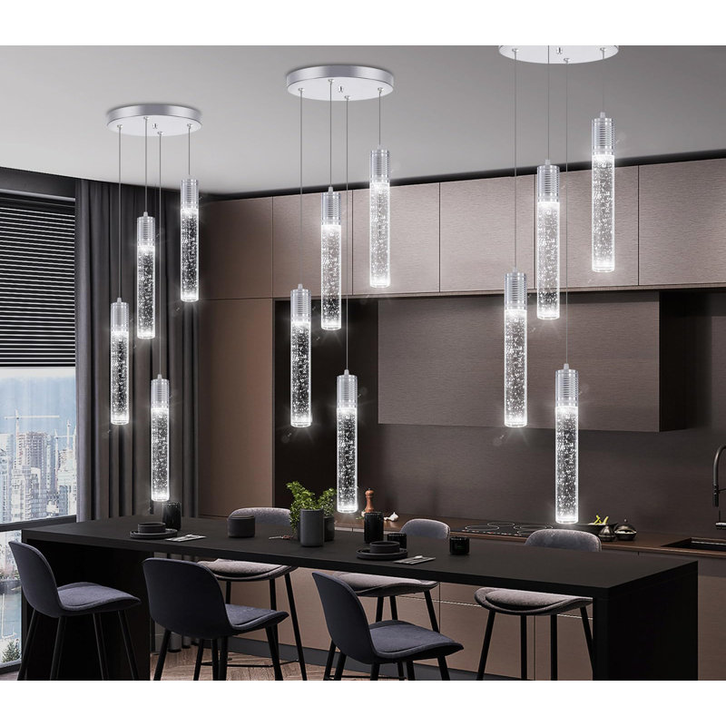 Luminaire suspendu en cristal 4 lumières DEL
