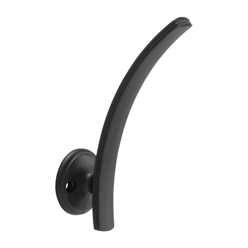 American Diner Collection Hook - 4-1/2" x 1-7/16 " Matte Black - Transitional, Traditional Entryway Hook for Coats, Hats & Bags
