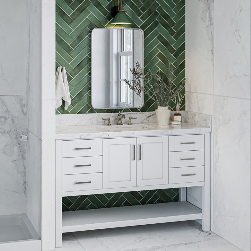 54'' W Single Bathroom Vanity Base, White