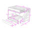 Lit double superposé au-dessus de grand lit double avec lit gigogne simple, escalier de rangement et éclairage DEL-335817844