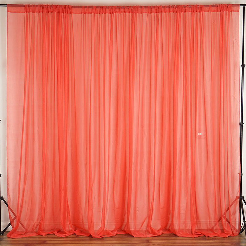 Brixon Sheer Curtain Single Panel, 56" W x 108" L, Coral