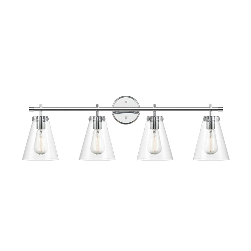 Éclairage de salle de bain à intensité variable 4 lumières Muncy, Chrome