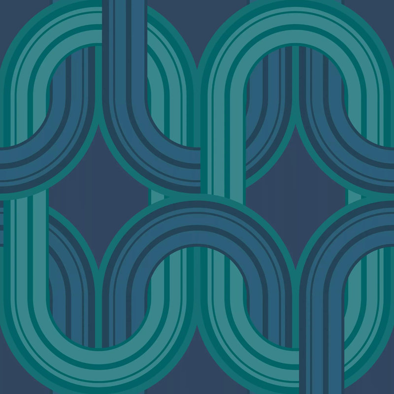 Envy In the Loop Geometric Wallpaper, Blue