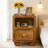 Small Narrow Nightstand With Drawers, Solid Wood Nightstand, Walnut Night Stand, Mid Century Side Table, Modern Bedside Tables For Bedroom-2507858-3224577
