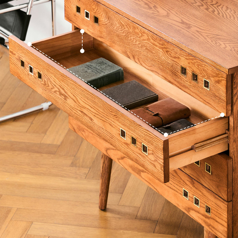 Commode d'appoint nordique de style rétro, Brun