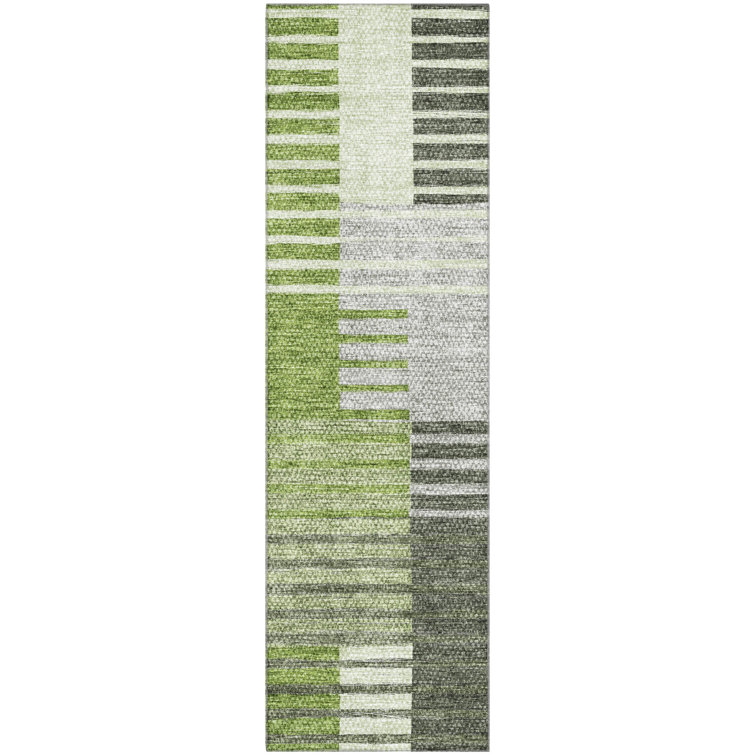 Premium Machine Washable Prisco Green Rug