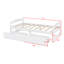 Structure de lit plateforme simple avec 2 tiroirs de rangement, sommier avec support en lattes de bois, tête de lit / pied de lit bas / rangement sous le lit / pas de sommier nécessaire / taille simple blanc-2082132378