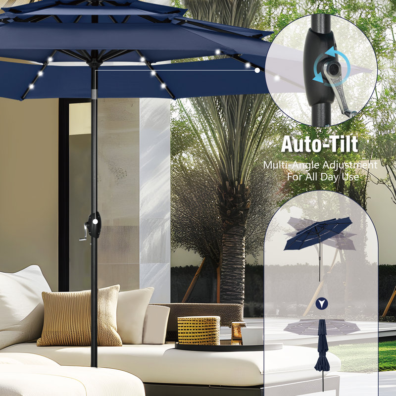 3m Market Parasol, Navy