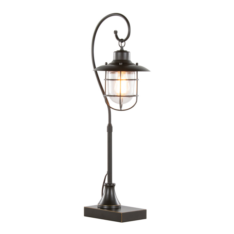 Lampe de travail en métal et en verre 33 po Landen, 11 po x 8,5 po x 35 po, ensemble de 2, Landen