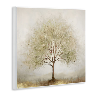 Art mural arbre brumeux solitaire, design par Irena Orlov
