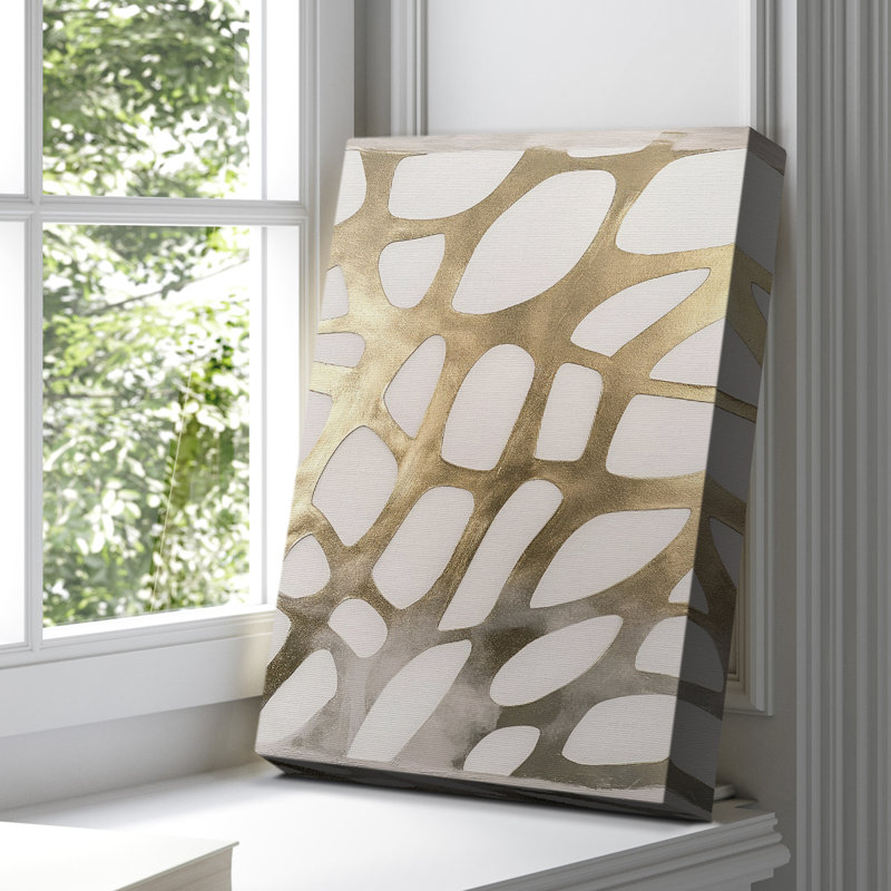 Toile tendue avec châssis abstrait XLV III - Prêt à être accroché , H 18 po x l 12 po