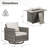 Kreda 4 - Person Outdoor Seating Group With 41" Fire Pit With Swivel Glide Chair And Cushions-1279968678
