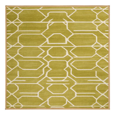 Machine Washable Trellis Brown Area Rug