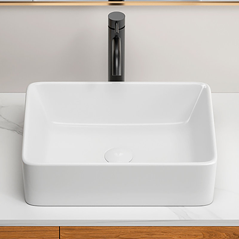  Vessel Sink Rectangle 19”x15“ Bathroom Ceramic  Sink,rectangular Modern Above Counter Bathroom Sinks Vanity Sink Art Basin