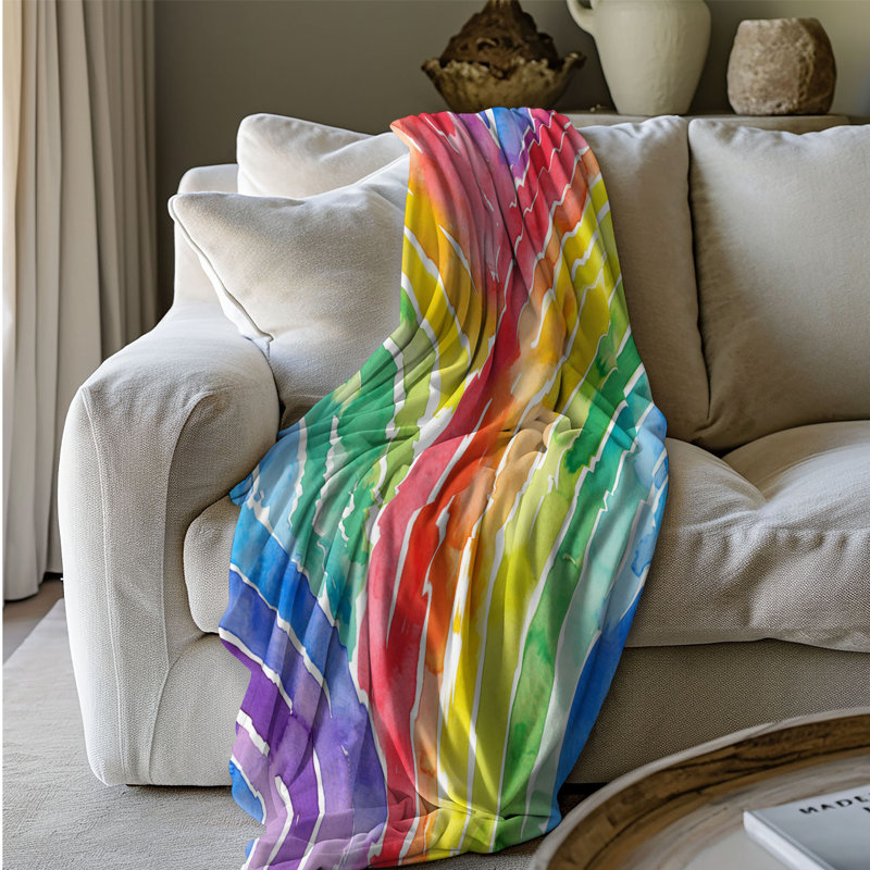 Rainbow Dreamscape - 1 pièce Sherpa Premium, Grand lit