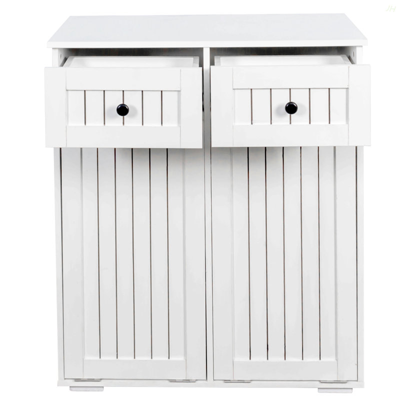 Armoire à linge avec 2 paniers à linge amovibles et 2 tiroirs