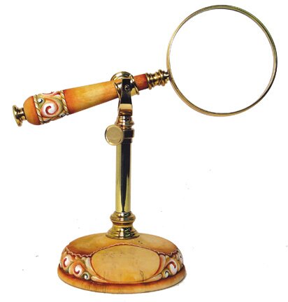 Decorative Magnifying Glass - Contemporary Polyresin Beige/Ivory Ornate Magnifying Glasses for Table Decor Latitude Run