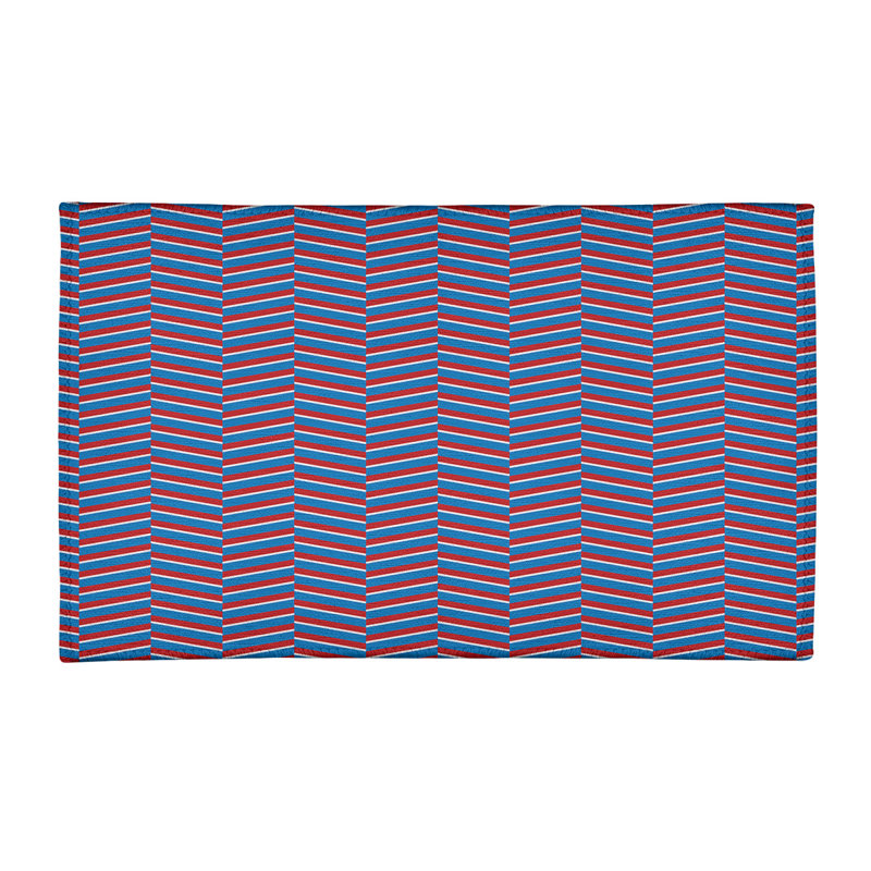 Tapis bleu/rouge fait main, Rectangle 2 pi x 3 pi