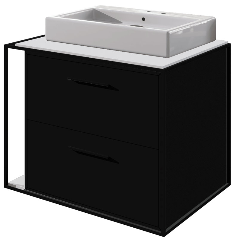 Aquagrande 18.5'' L Bathroom Sink, 2 Hole - 4" Centers