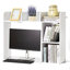 Étagère de bureau à 2 niveaux, rangement de bureau, 94,5 cm (L) x 24,1 cm (P) x 73,4 cm (H), tablette en bois avec pieds antidérapants, idéale pour la maison et les chambres d'étudiants, blanche.