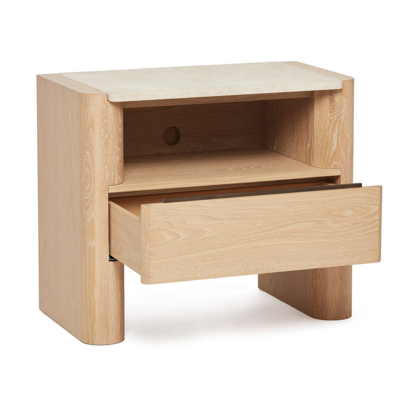 Arden 1 - Drawer Solid Wood Nightstand