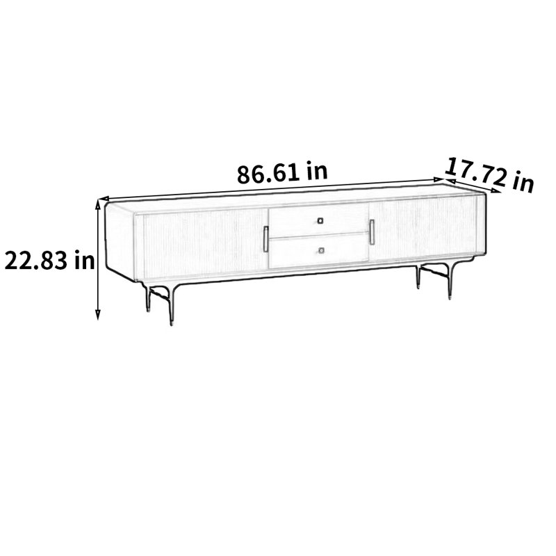 Crédence de rangement vintage en bois massif l 78,7 po, L 86,61 po x P 17,72 po x H 22,83 po, Brun