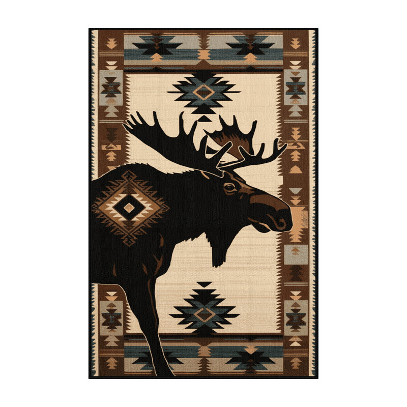  Tapis lavable orignal du sud-ouest, Rectangulaire 8 pi x 12 pi