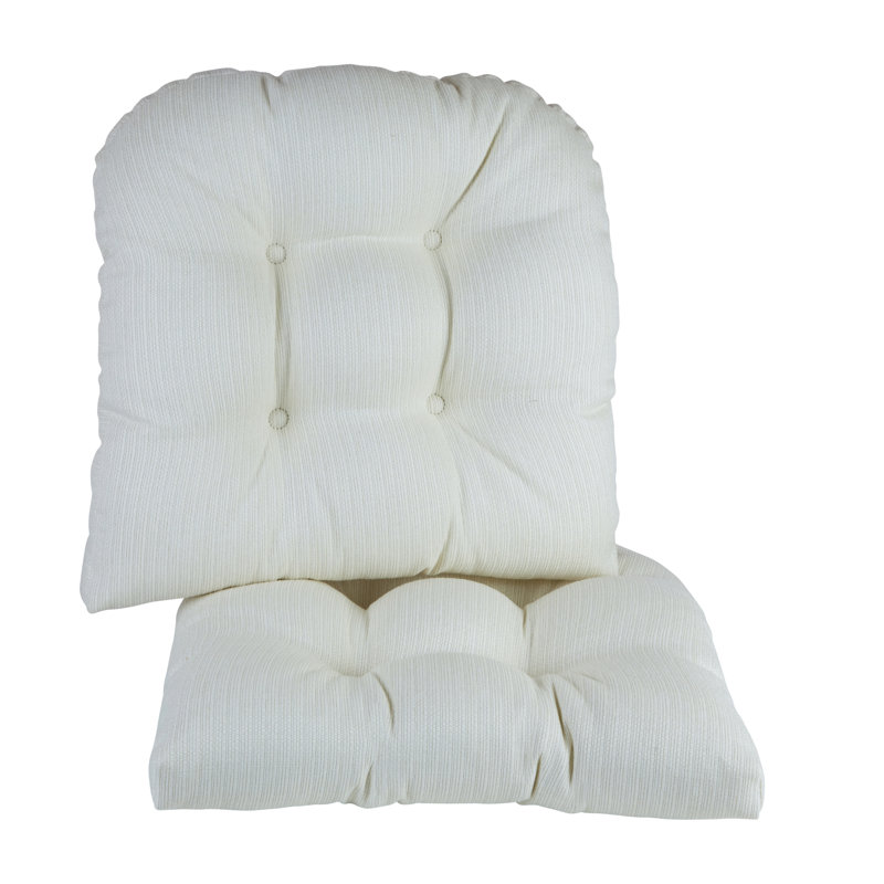 Non-Slip Dining Room And Kitchen Seat Cushions, 15 X 15 X 3 Inches, Ivory, 3" H x 17" W x 17" L