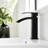 Black Bathroom Sink Faucet, Deck-Mounted Single Hole Faucet With Handle And Ceramic Filler Brushed Basin Side