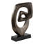 Décoration abstraite de sculpture en métal pour décoration de table - objet moderne pour étagère de salon - 20 po, bronze et noir