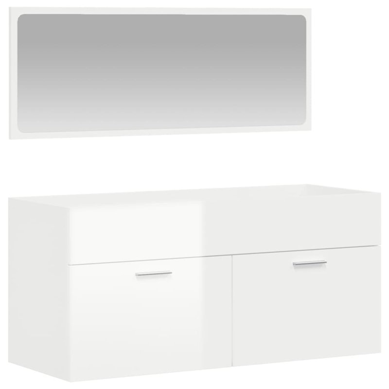 Kolling Freestanding Bathroom Cabinet, High Gloss White