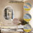 Stylish Stone Border Irregular Led Wall Mirror Bathroom Vanity Mirror With Blaklit 3 Color Temperature Lights Anit-fog Dimmable, 3 Touch Sensor Switch Plug In-1219781563