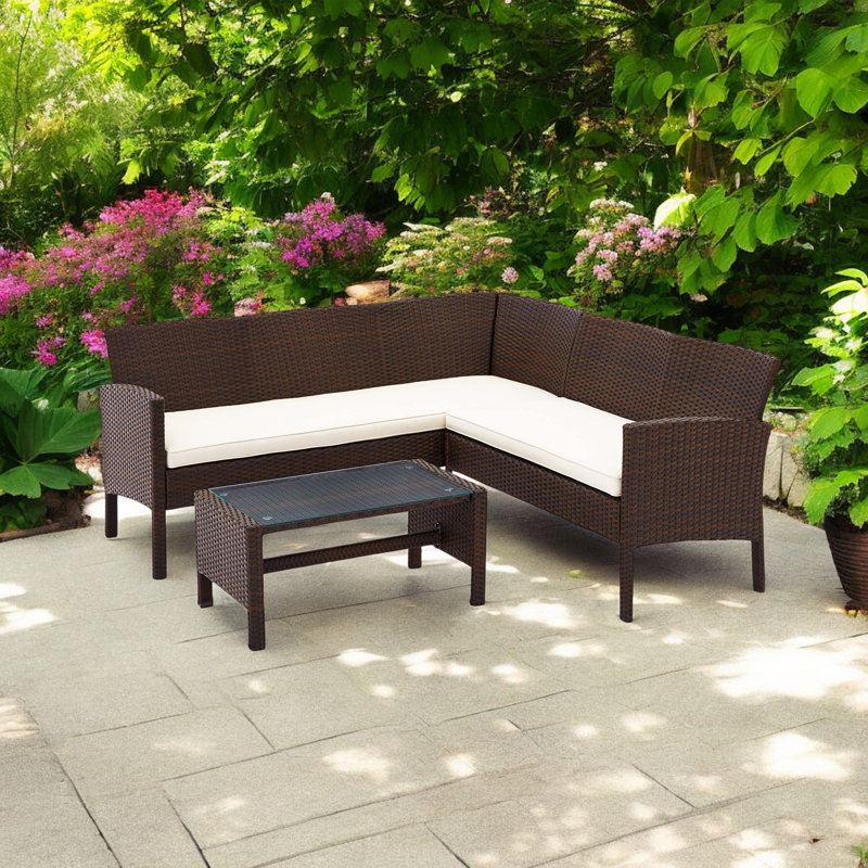  Corner Sofa Set, Brown