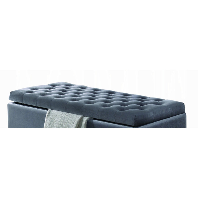 Banc en tissu gris Rebekah avec rangement
