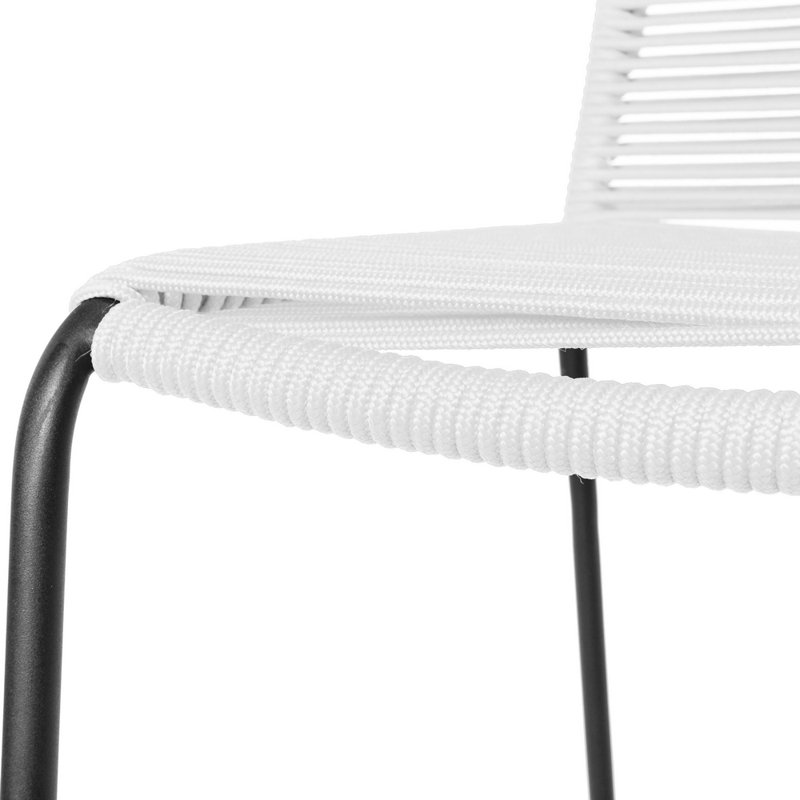 Lockhaven Patio Dining Side Chair with Cushion, White/Black