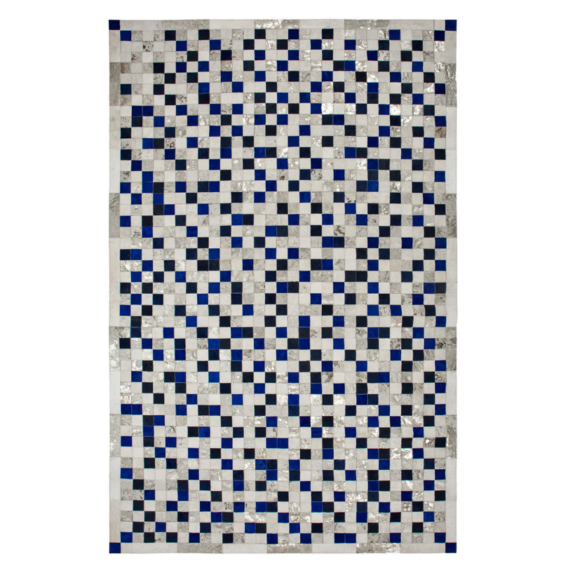 Hera Cowhide Geometric Area Rug, Rectangle 10' x 14'