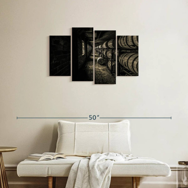 " Whiskey Cellar " 4 - Pieces, 22" H x 36" W x 1" D