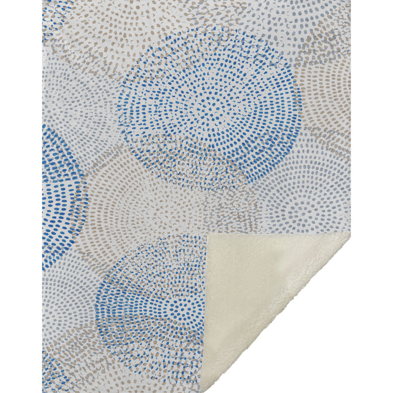 Addison Machine Washable Sherpa ASB586 Circles Throw Blanket