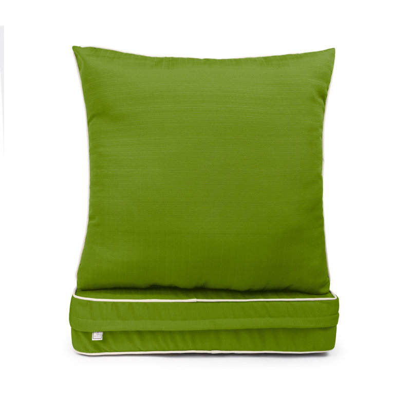 Corded Seat Cushion With Zipper Closure And Corded Back Cushion, With White Polyester Padded Fill., Kiwi
