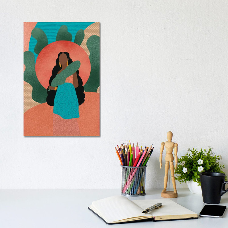 Black Woman In Nature by Sagmoon Paper Co. - Wrapped Canvas Print, 20.32 cm H x 30.48 cm W