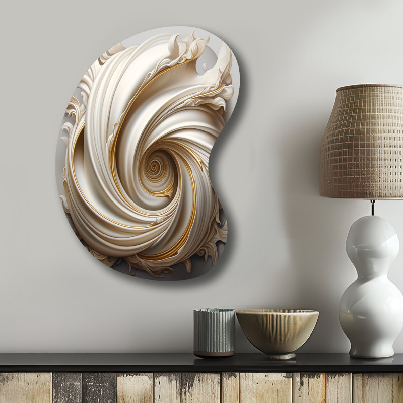 Rocha - forme abstraite de spirale en spirale - art mural métallique asymétrique, H 31 po x l 22 po