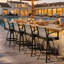 Tabouret de bar pivotant en aluminium avec dossier Sunbrella-123302629