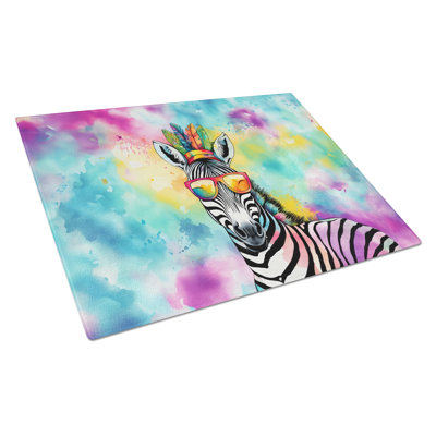 Hippie Animal Zebra Glass Cutting Board