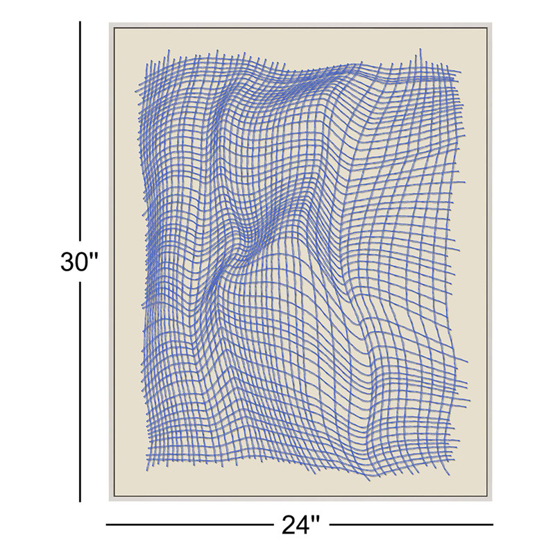 Netting Print by Jacques Pilon, White Single Structure Framed Canvas, 30" H x 96" W x 1.25" D